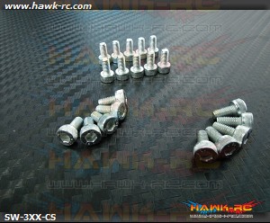 Hawk Chrome 12.9 Class M3*14 Hex Screws (20pcs)
